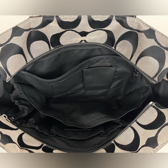 Coach Black/Grey Signature Canvas and Patent Leather Tote/Laptop Bag - Picture 10 of 13